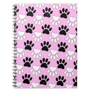 Caderno Espiral Pinturas Pretas E Brancas Distintas Em Fundo Rosa