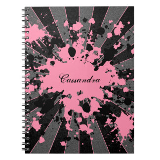 Caderno Espiral Pinturas rosadas e bonitas colocam o seu nome nele
