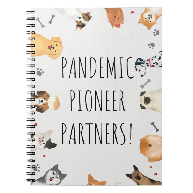 Caderno Espiral Pioneer Partners Cute Dogs Gift Para Pioneiros De  (Frente)