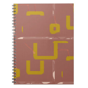 Caderno Espiral Pipoca Anime Idade da Pedra Circuito Marrom Geomét