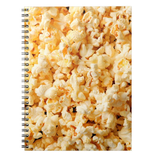 Caderno Espiral Pipoca feia em fundo inteiro. Comida  (Frente)