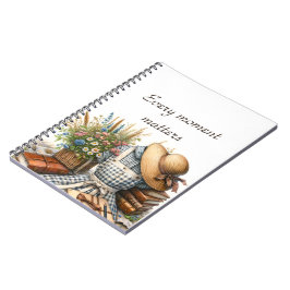 Caderno Espiral Piquenique central do Vintage Cottage