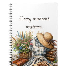 Caderno Espiral Piquenique central do Vintage Cottage