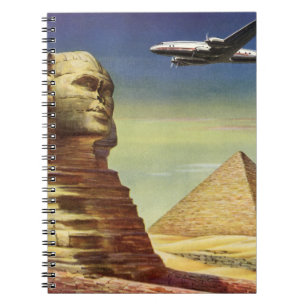 Caderno Espiral Pirâmides Vintage, a Grande Esfinge de Gizé, Egito