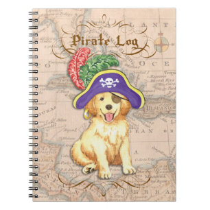 Caderno Espiral Pirata do golden retriever