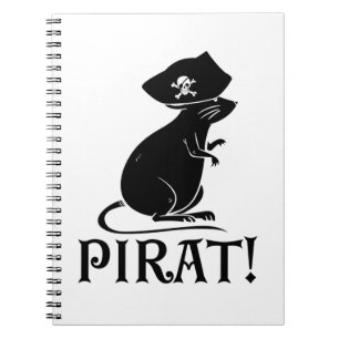 Caderno Espiral Pirate Rat Presente de Rat Rodent House Pirata