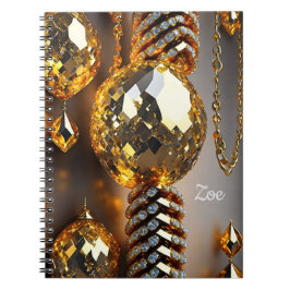 Caderno Espiral Pisca! Bonitas joias caos em ouro