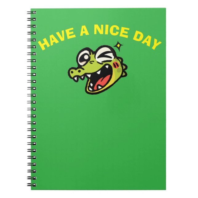 Caderno Espiral piscar os olhos Crocodilo notebook (Frente)