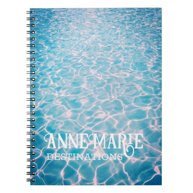 Caderno Espiral Piscina Aquática Personalizada de Verão (Frente)
