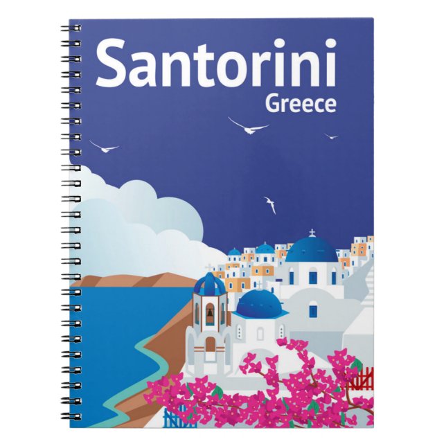 Caderno Espiral Piscina de Santorini (Frente)