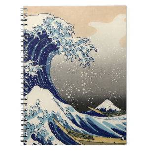 Caderno Espiral PixDezines Vintage, Excelente Wave, Hokusai 葛 飾 北 