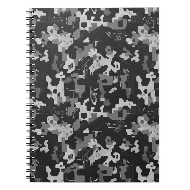 Caderno Espiral Pixel Camo Stealth (Frente)