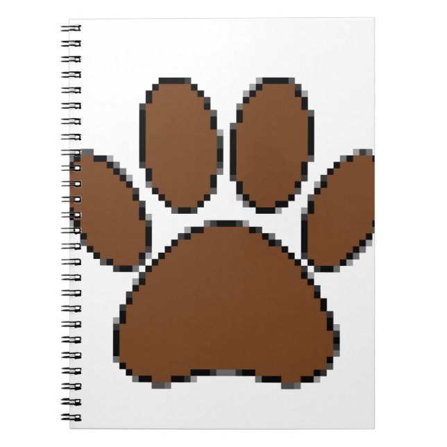 Caderno Espiral Pixel Dog Paw Print (Frente)