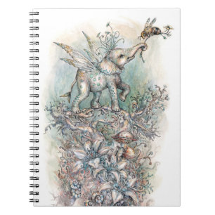 Caderno Espiral Pixie Elephant e Honeybee por Paulina Fae