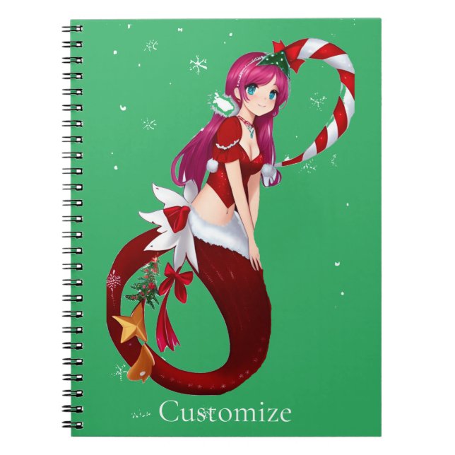 Caderno Espiral Pixie Mermaid Thunder_Cove Natal (Frente)