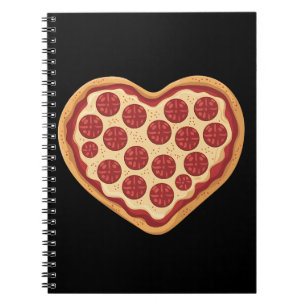 Caderno Espiral Pizza Coração em Forma de Dia de os namorados