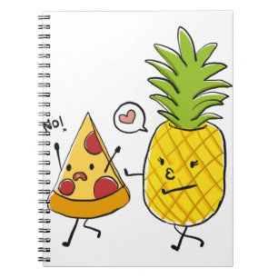 Caderno Espiral Pizza de abacaxi