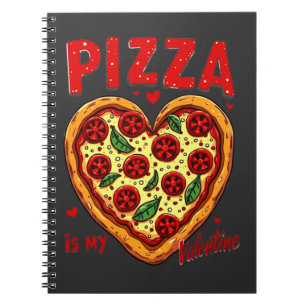 Caderno Espiral Pizza é minha Namorados: Gráfico de pizza divertid