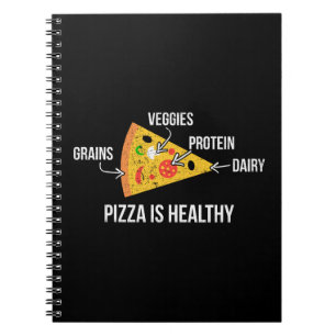 Caderno Espiral Pizza É Saudável - Carbs - Malhação Novelty Engraç