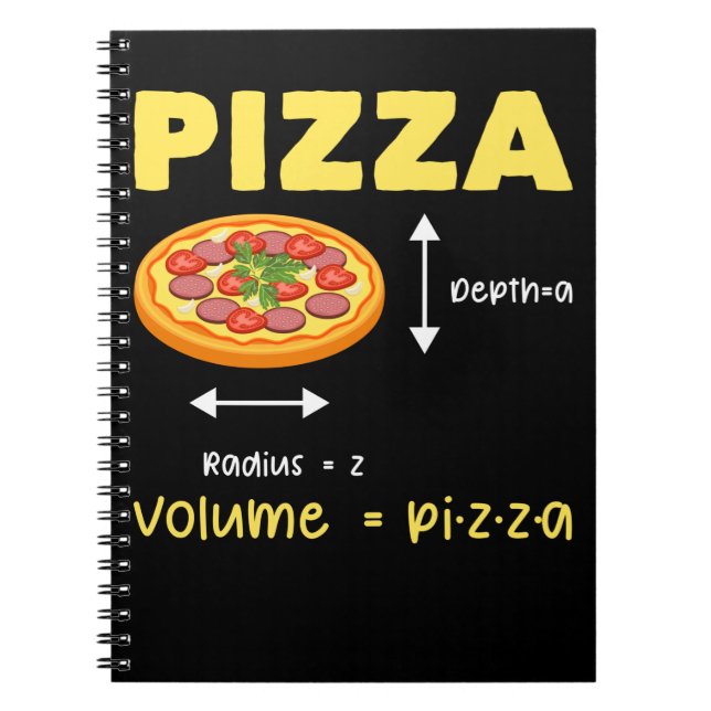 Caderno Espiral Pizza Engraçada Volume Cálculo Volume Comida (Frente)