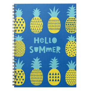 Caderno Espiral Placa de colheita de abacaxi divertida Design