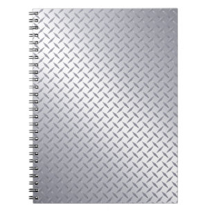 Caderno Espiral Placa de Diamante de Aço Brilhante