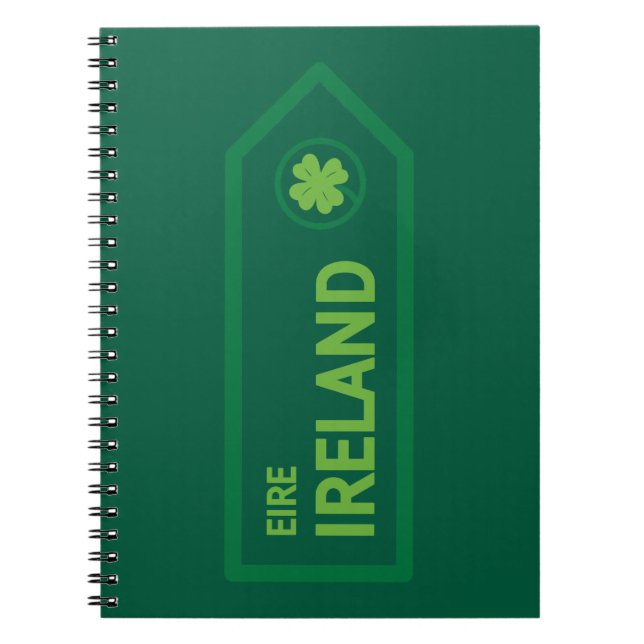 Caderno Espiral Placa de Estrada da Irlanda (Frente)