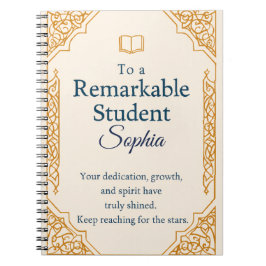 Caderno Espiral Placa de Parabéns Elegante para um travamento notá