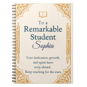 Caderno Espiral Placa de Parabéns Elegante para um travamento notá