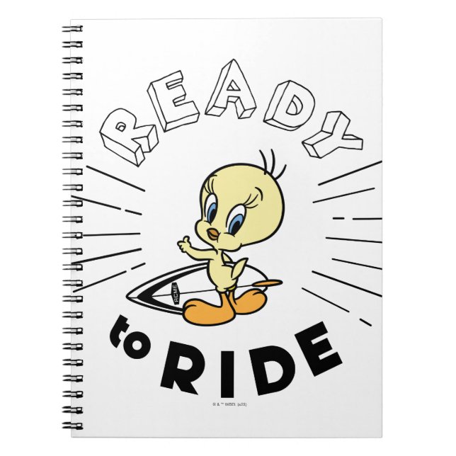 Caderno Espiral Placa Surfboard TWEETY™ - Pronta para circular (Frente)