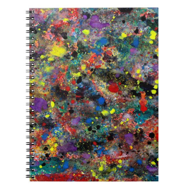 Caderno Espiral Placas De Cores Aquáticas E Dotscraitza, Cores Aqu (Frente)