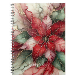 Caderno Espiral Placebo Festivo Personalizado Poinsettia