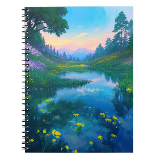 Caderno Espiral Planador Sunlit no pântano (Frente)