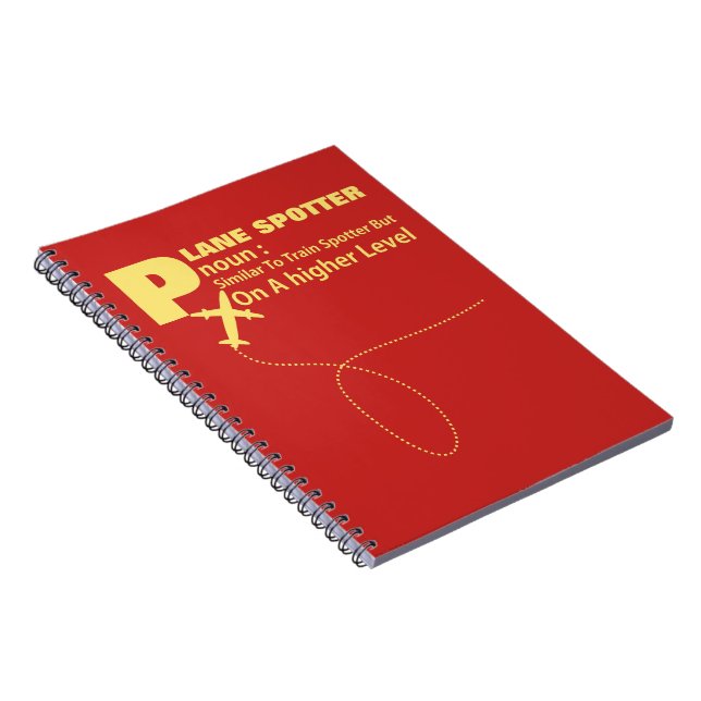 Caderno Espiral Plane Spotter Definition Graphic Engraçada (Lado Direito)