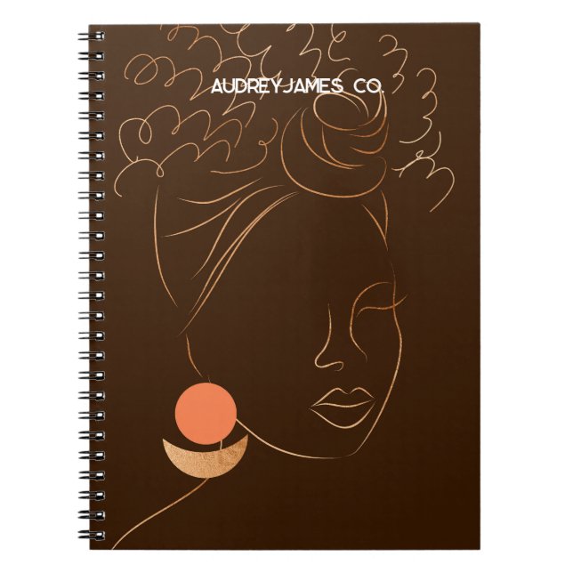Caderno Espiral Planeador de Magia de Menina Negra (Frente)