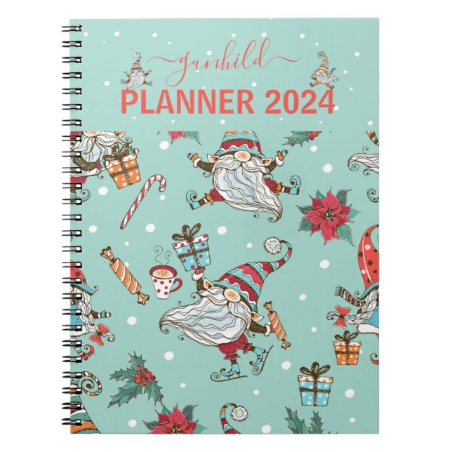 Caderno Espiral Planeador Escandinavo dos Gnomos Cutes (Frente)