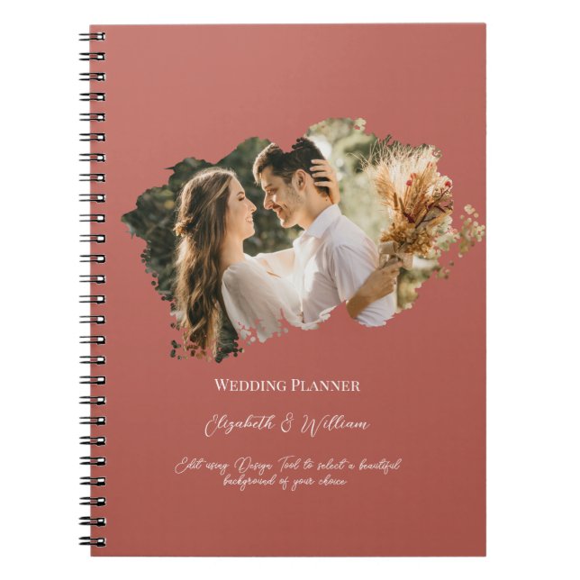 Caderno Espiral Planeador Simples de Casamento de Frame de Sobrepo (Frente)