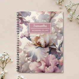 Caderno Espiral Planeamento De Casamento Floral Rosa Elegante Pers