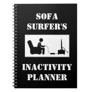 Caderno Espiral Planejador da inactividade do surfista do sofá