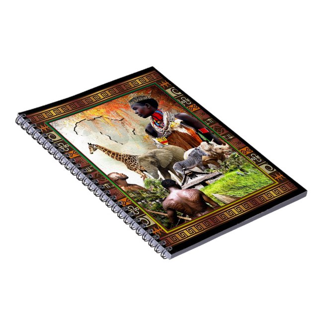 Caderno Espiral Planejador da Rainha Tribal Africana (Lado Direito)