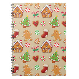 Caderno Espiral Planejador de Biscoitos de Natal de Gengibre Cader