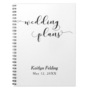 Caderno Espiral Planejador de Casamento com Tipografia de Letra Br