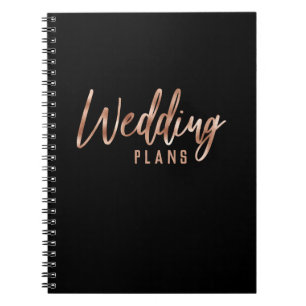 Caderno Espiral Planejador de Casamento com Tipografia Moderna em