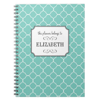 Caderno Espiral Planejador de casamento do padrão do trevo do Quat