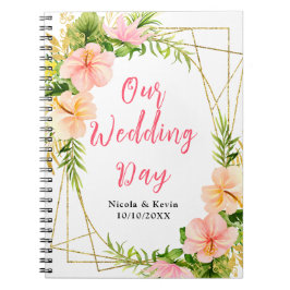 Caderno Espiral Planejador de Casamento Floral de Selva Tropical