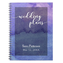 Caderno Espiral Planejador de Casamento Mandala Aquarela Roxa 1
