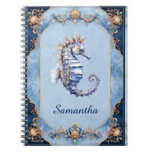 Caderno Espiral Planejador de evento de casamento azul de cavalo-m