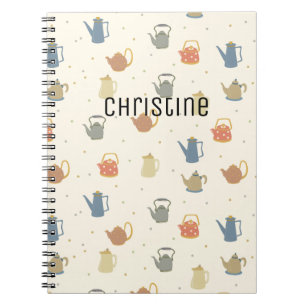 Caderno Espiral Planejador de padrões de Kitchenware Vintage perso