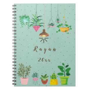 Caderno Espiral planejador de plantas grandes (8,5" x 11")