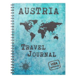 Caderno Espiral Planejador de Viagem de Diário Austríaco de Viag